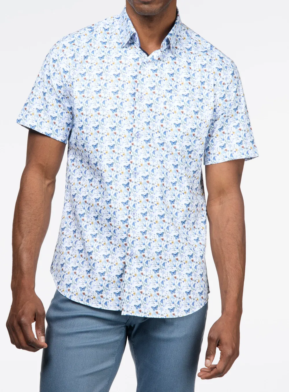Butterfly Print Short Sleeve Shirt
