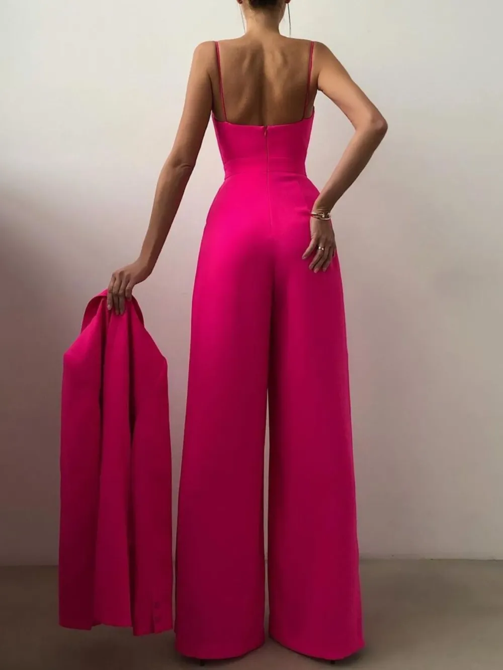 Spaghetti Strap Wide Leg Jumpsuit