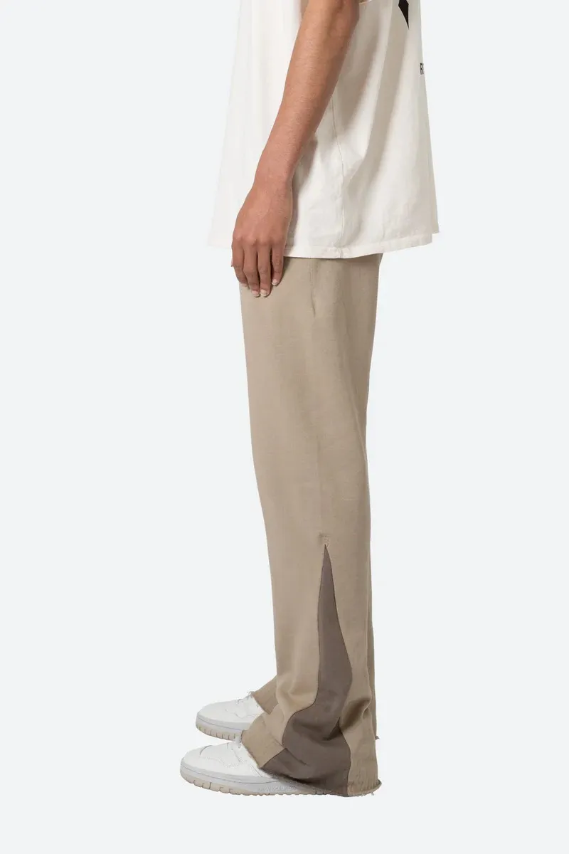 LIGHT BROWN PANELED SWEATPANTS