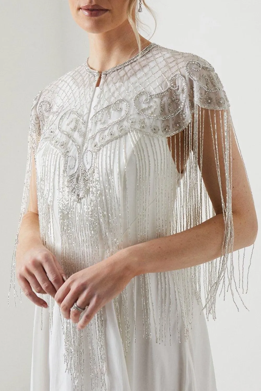 Embellished Bridal Cape Dresses