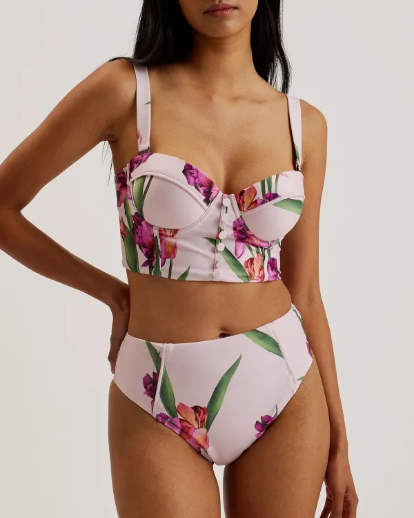 Allynaa Longline Cupped Bikini Top Lt-Pink