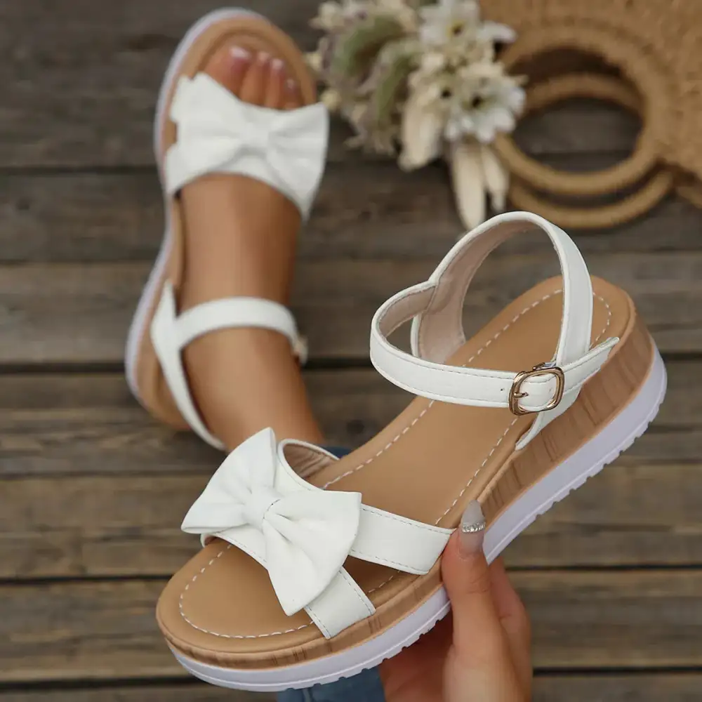 Wedge Bow Sandals
