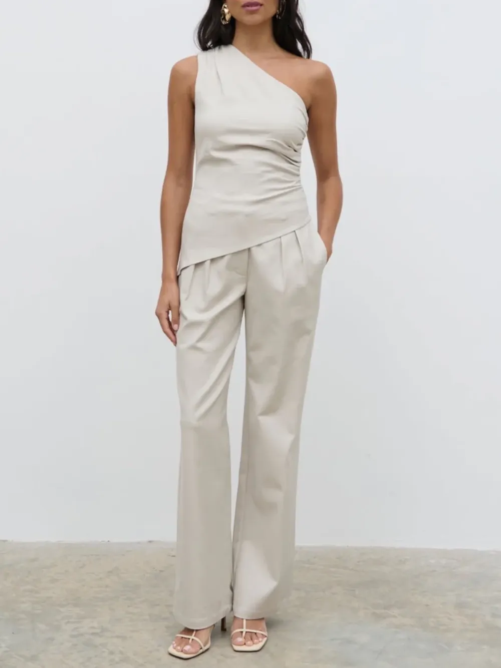One Shoulder Ruched Top