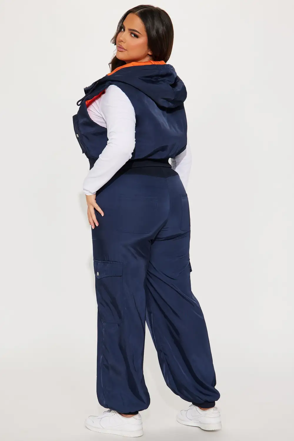 Give Me A Call Windbreaker Pant Set - Navy