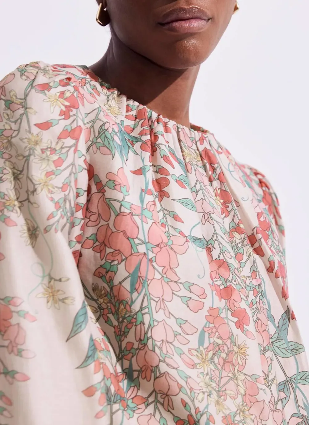 Casual Style Pink Floral Print Top