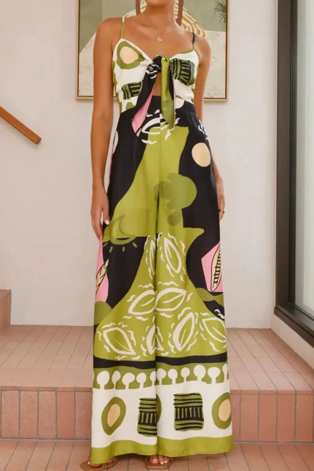 Printed Sweetheart Jumpsuit