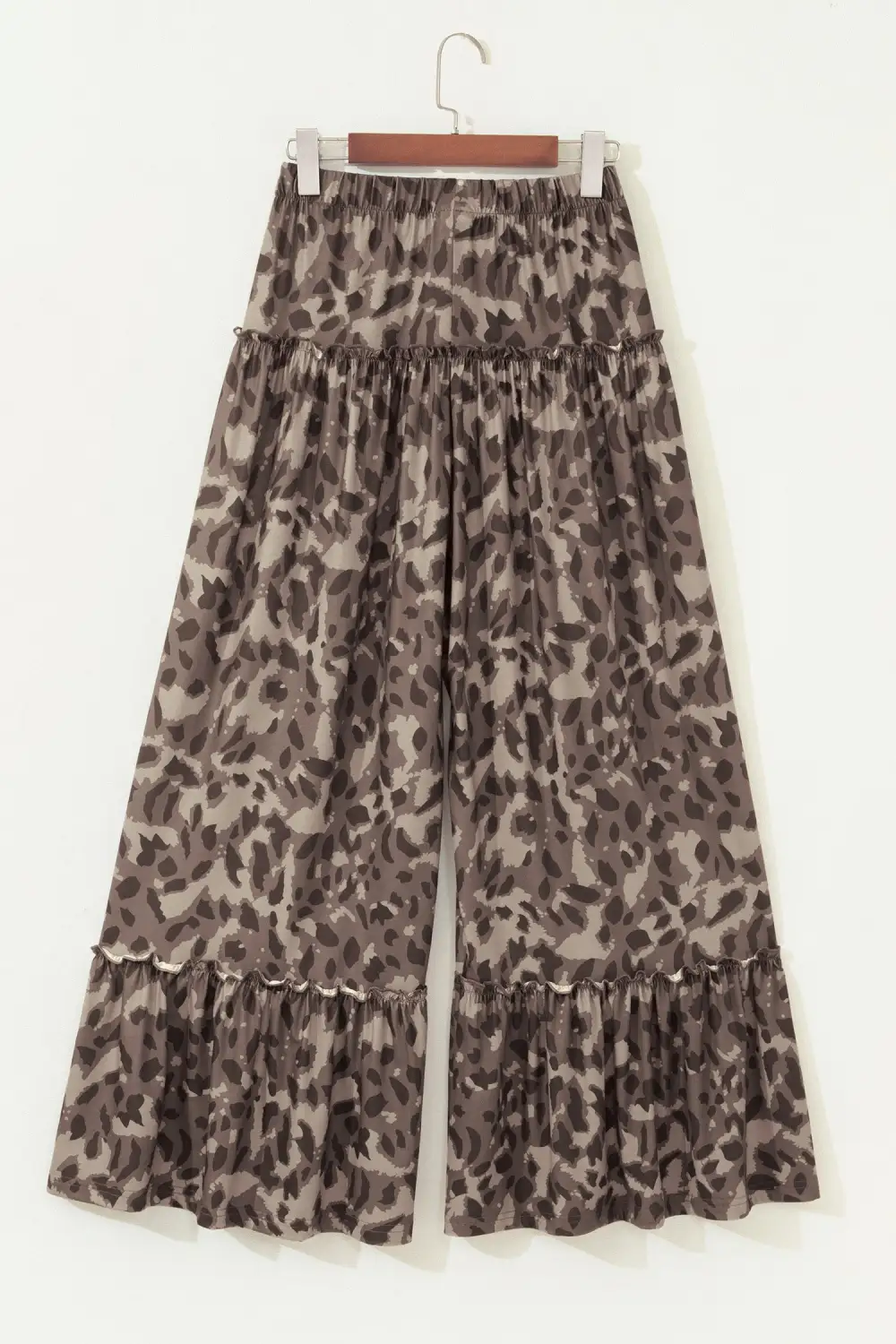 Multicolour Camo Print Wide Leg Casual Pants