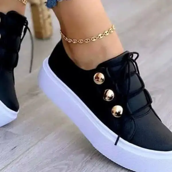 Modern Round Toe Platform Sneakers