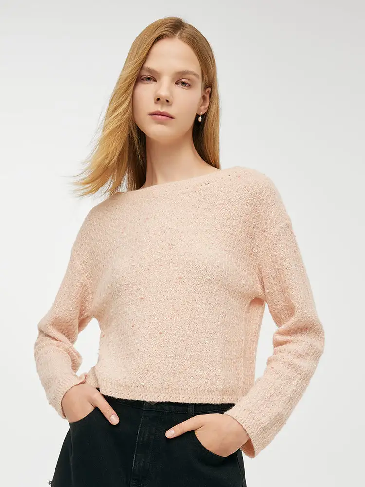 Mohair Slash Neck Women Sweater