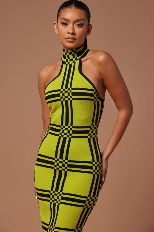 Donna Knit Midi Dress - Chartreuse