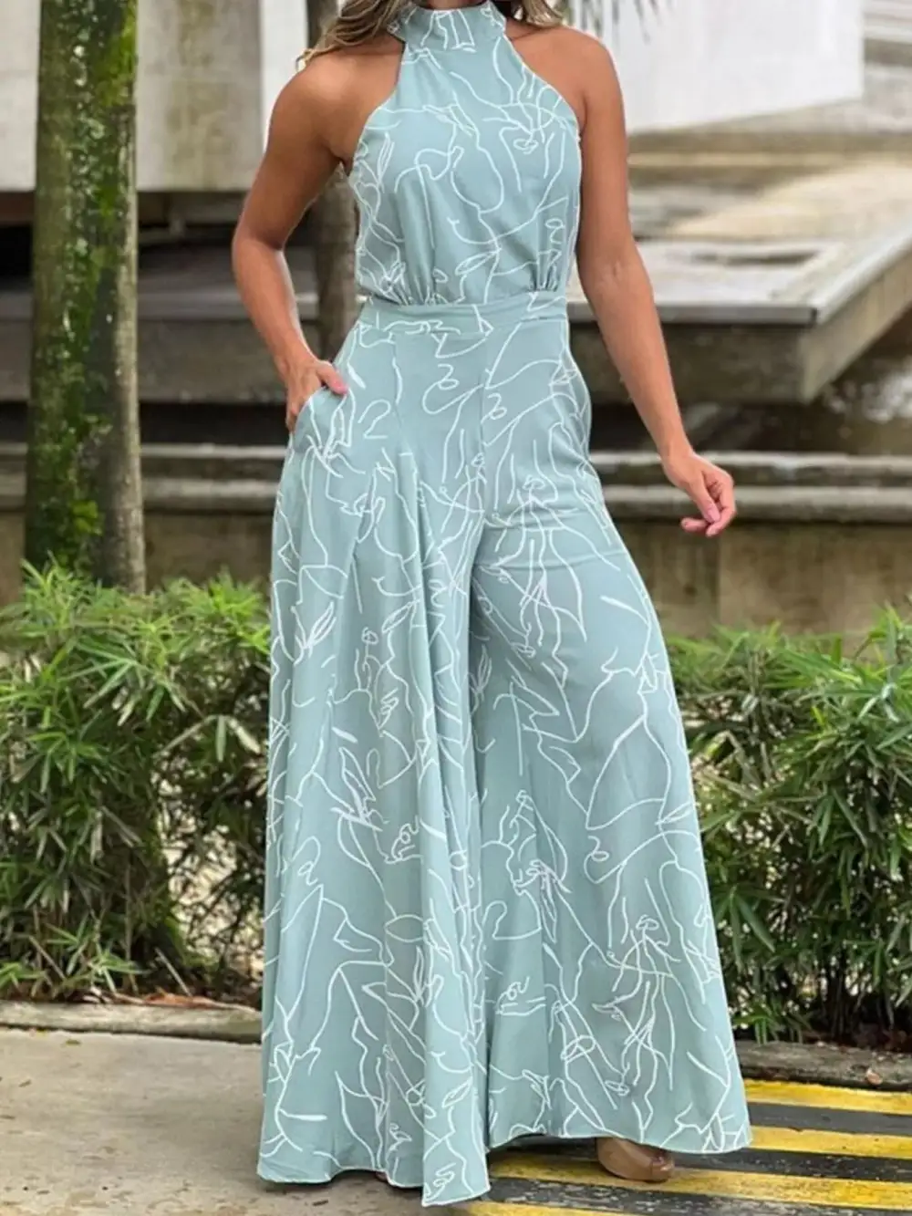 Everyday Wide Leg Halter Jumpsuit