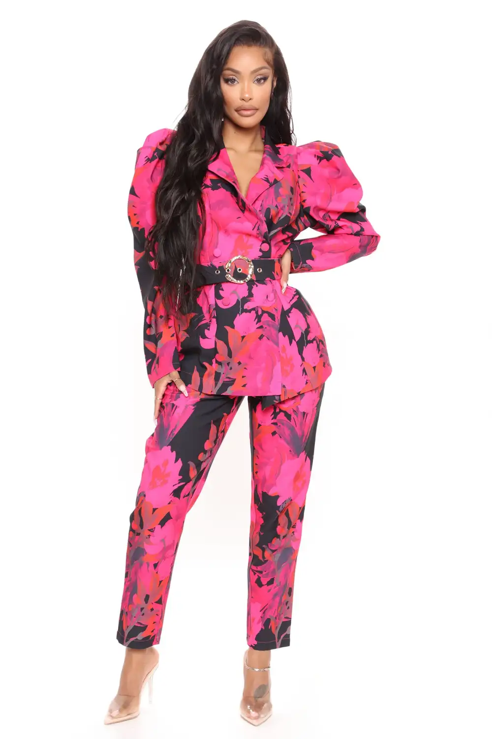 Best For Last Floral Blazer Set - Pink/combo