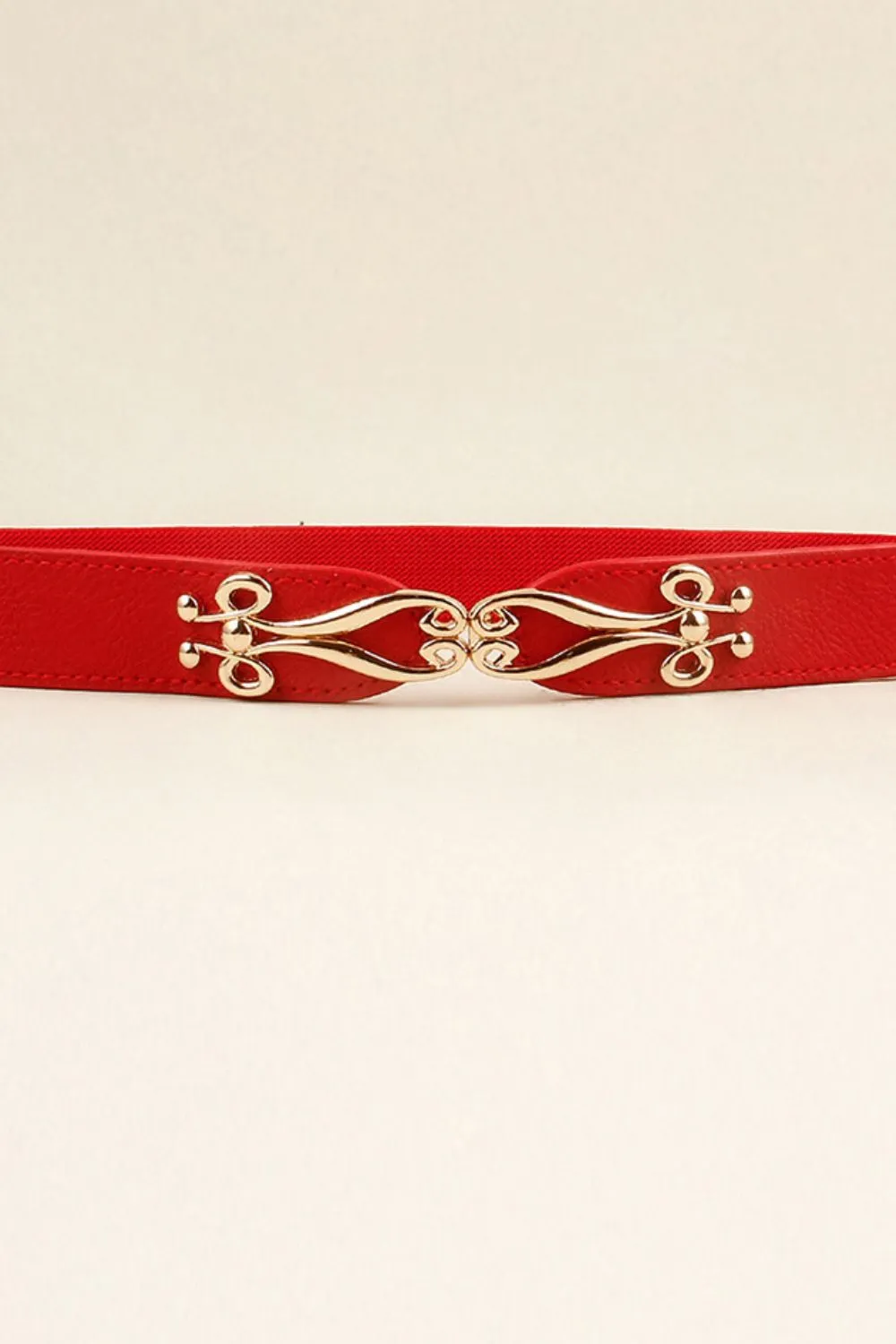 Polished Buckle Stretch Belt