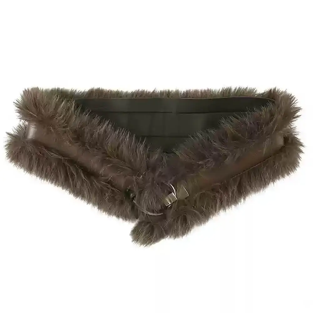 Faux Fur Leather Belt