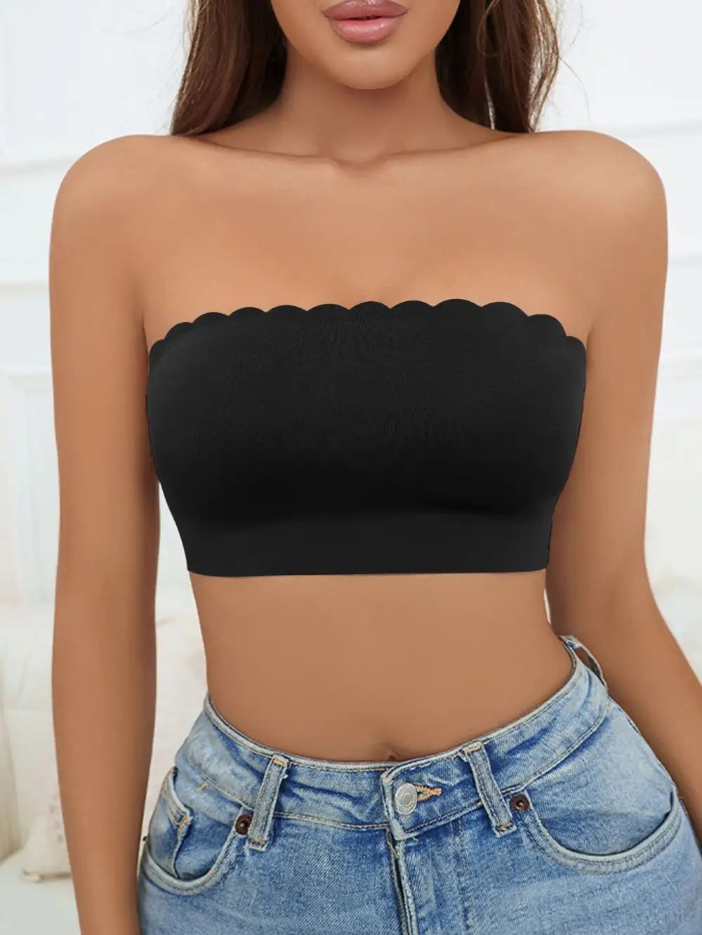 Seamless Strapless Corset Style Bandeau Bra