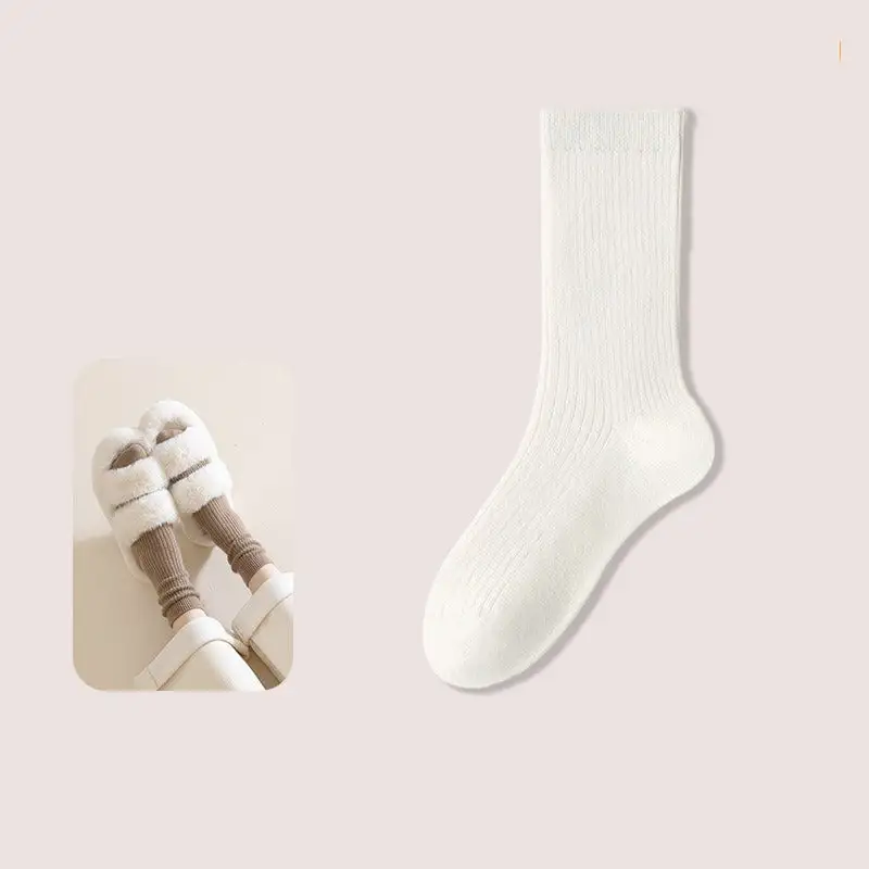 Cozy Heathered Wool Blend Crew Socks