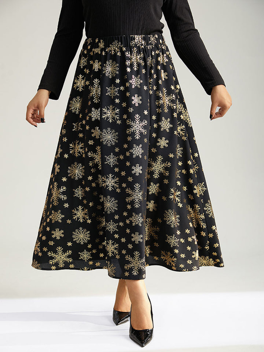 Black hot gold half skirt umbrella skirt