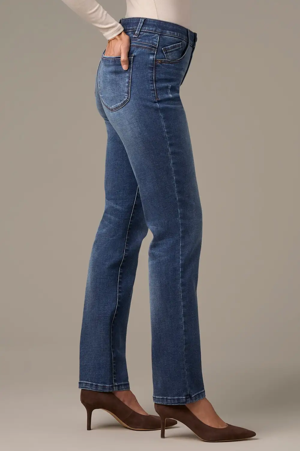 Everyday Petite Mid Rise Straight Leg Jeans