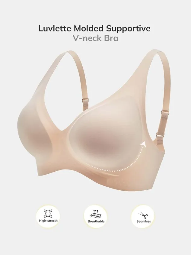 Breathable Comfortable Detachable Teardrop Molded Cup Seamless  Bra & Bralette