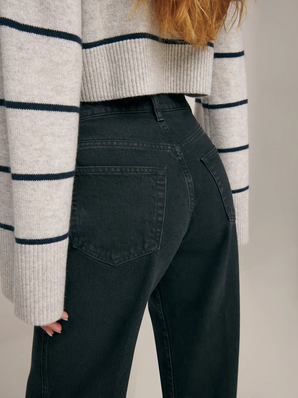 Dark Wash High Rise Straight Jeans