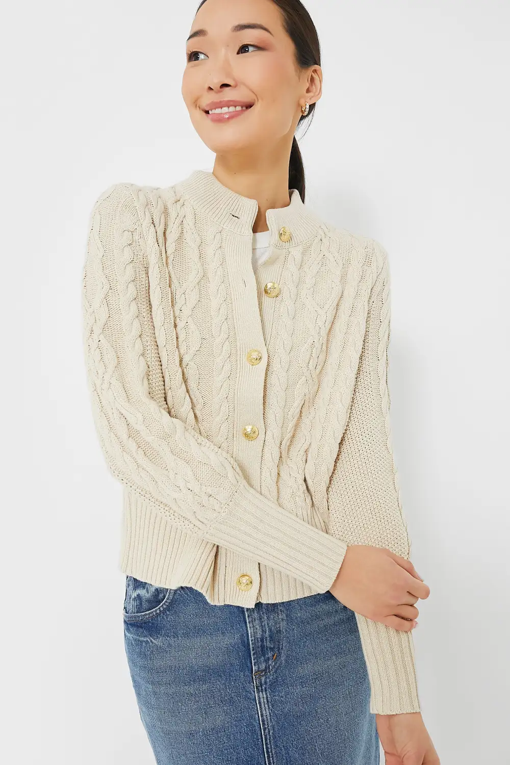 Sandstone Cotton Colette Cardigan