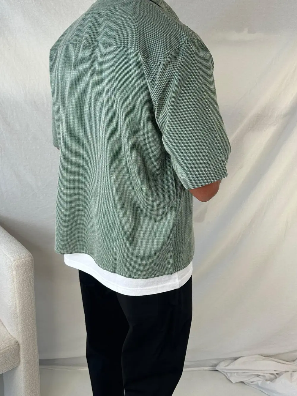 Casual Soft And Comfortable Green Plaid Shirt