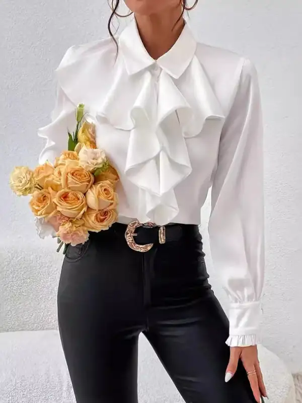 Ruffled Long Sleeve Blouse