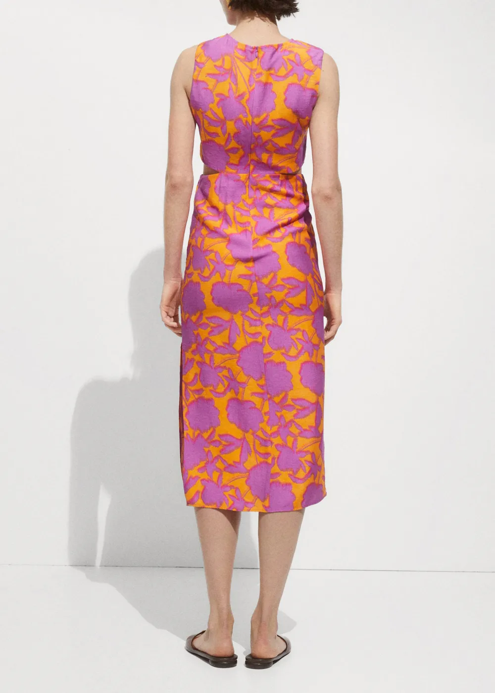 Printed dress with openings