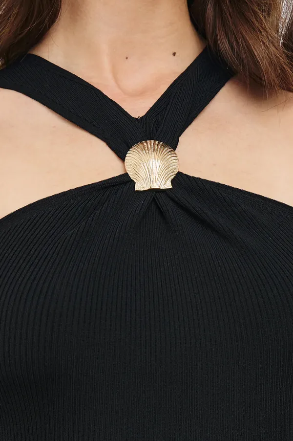 Elegant Decorative Neck-Wrap Top