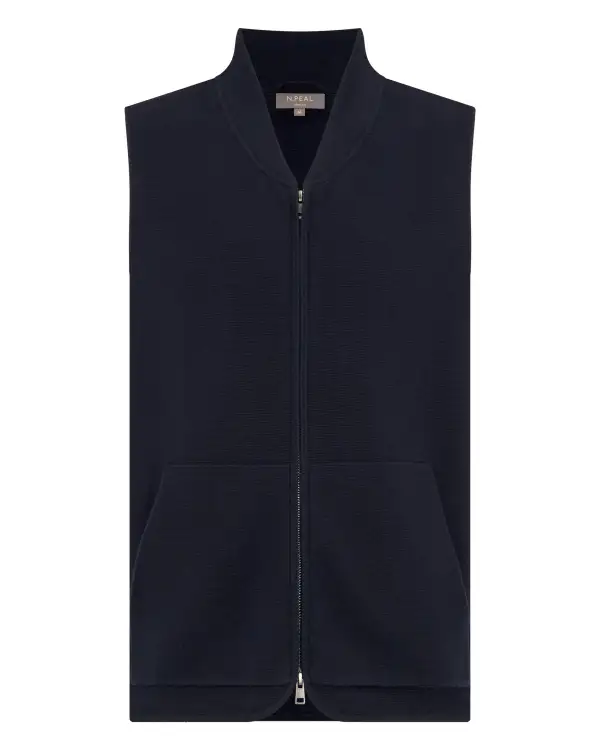 Men's Cotton Blend Gilet Navy Blue