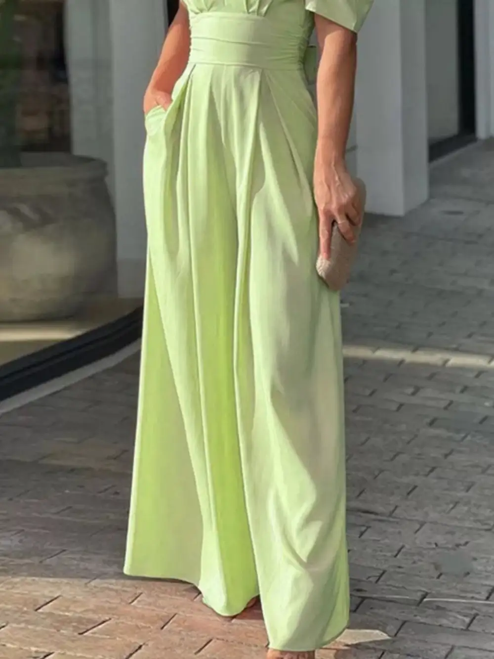 Wide Leg Puff Jumpsuit