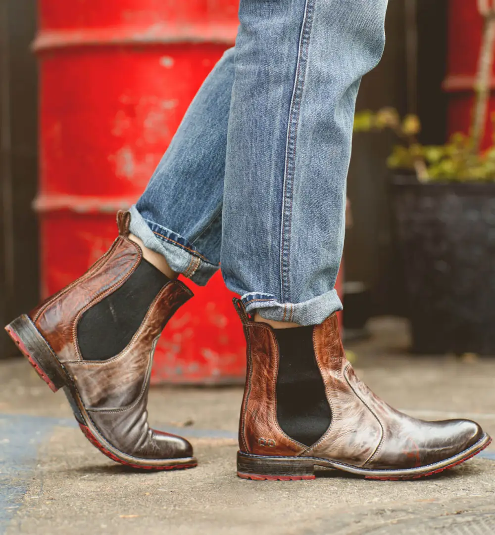 Slip-On Distressed Chelsea Boots