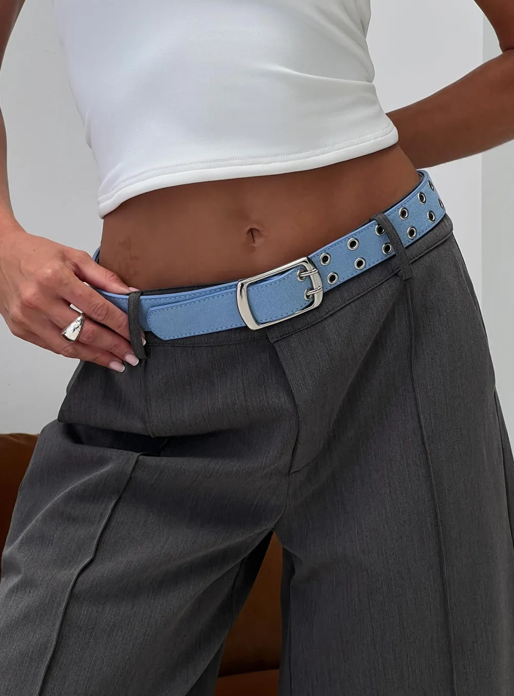 Essential Buckle Suede-Like Belt