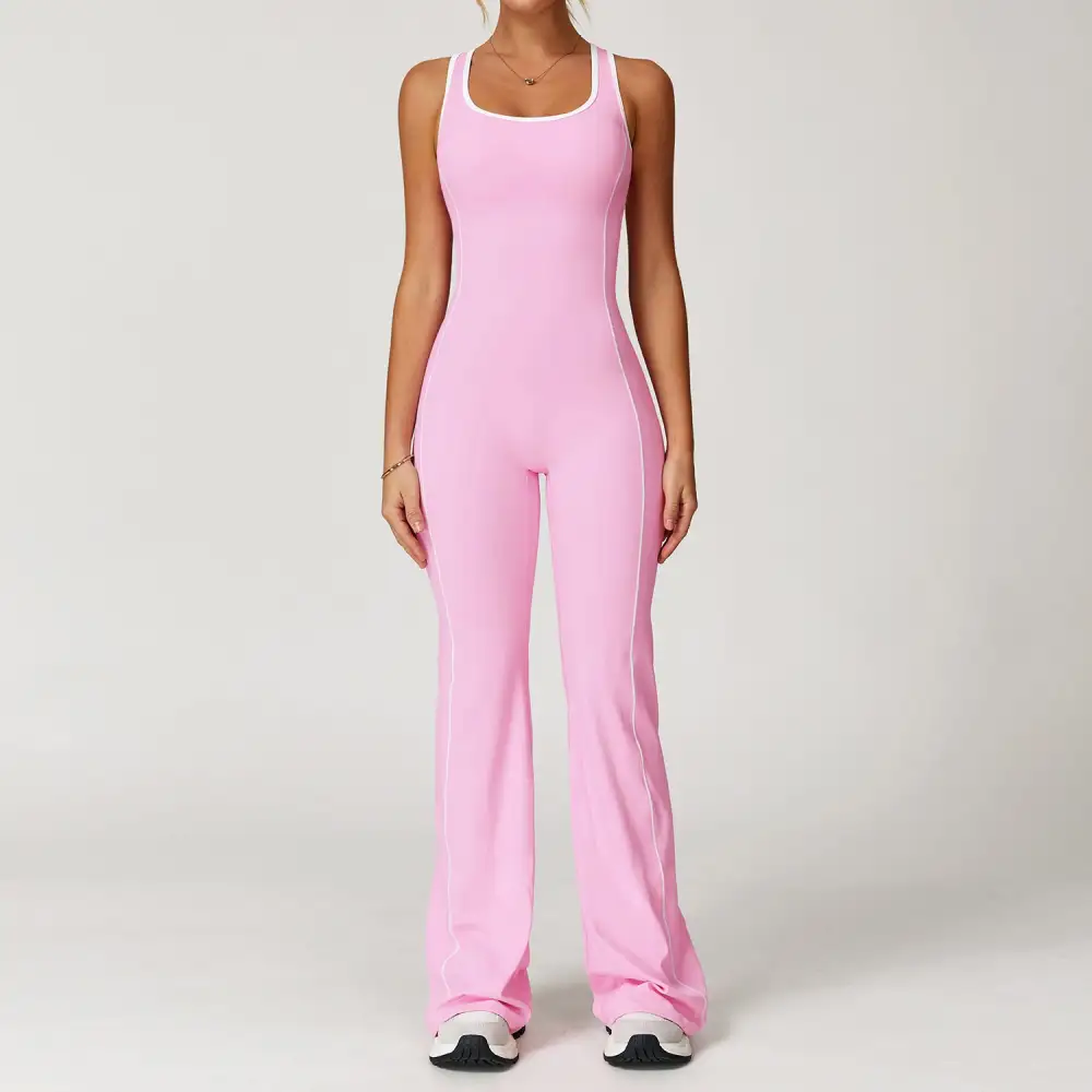 Open Back Flare Yoga Jumpsuit
