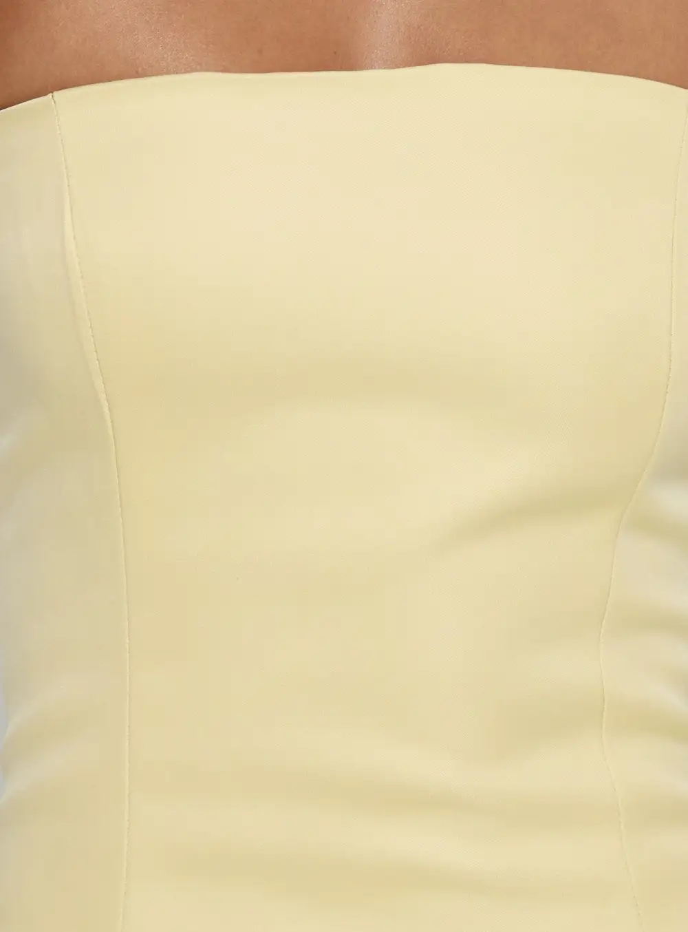 Pleated Detail Strapless Maxi Dress