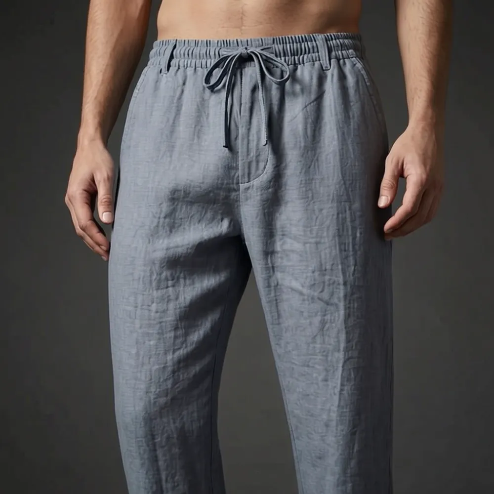 Men's Linen Blend Casual Trousers