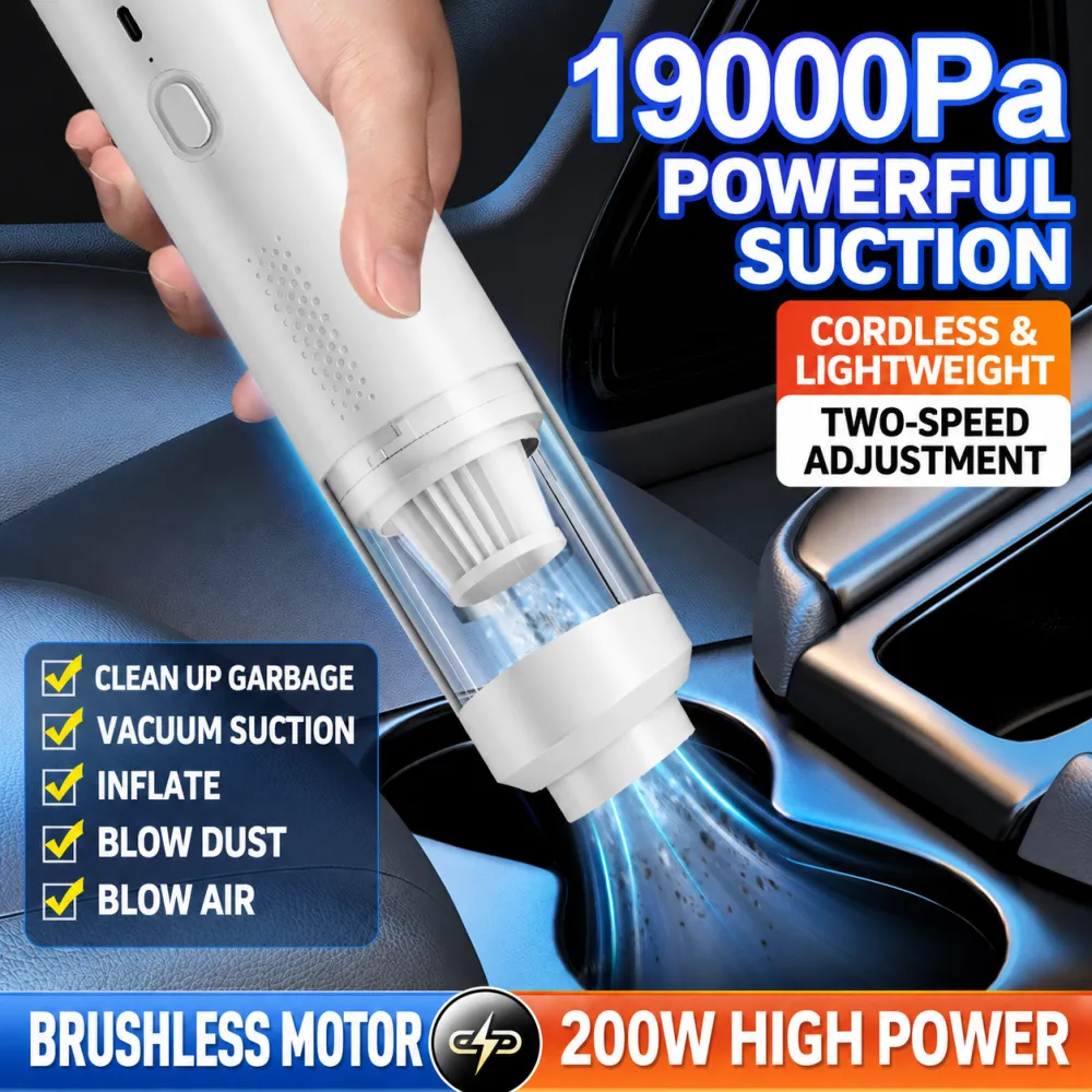 High-Power Car Wireless Vacuum Cleaner - Suction & Blow Dual Use