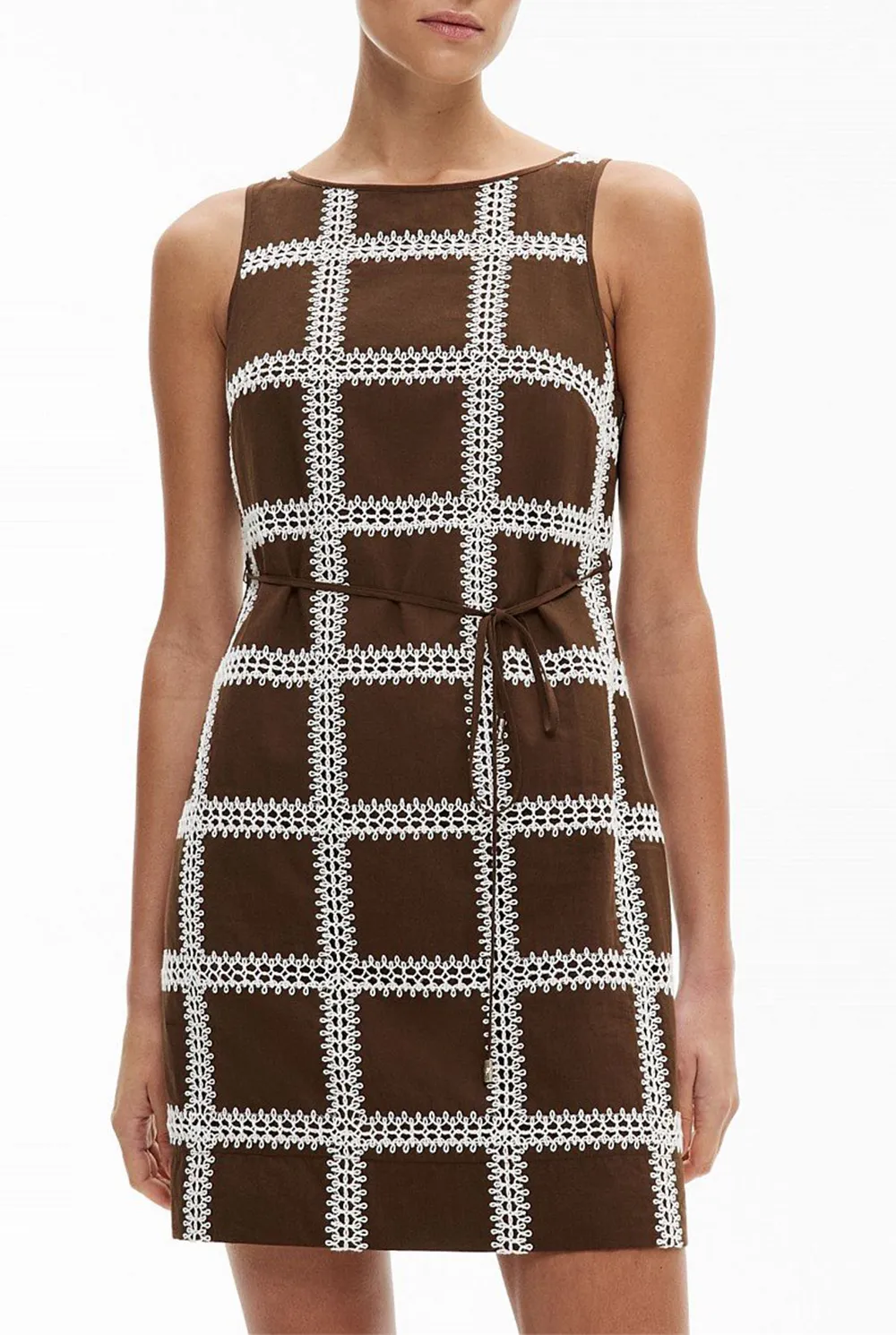 Embroidered Striped Casual Dress