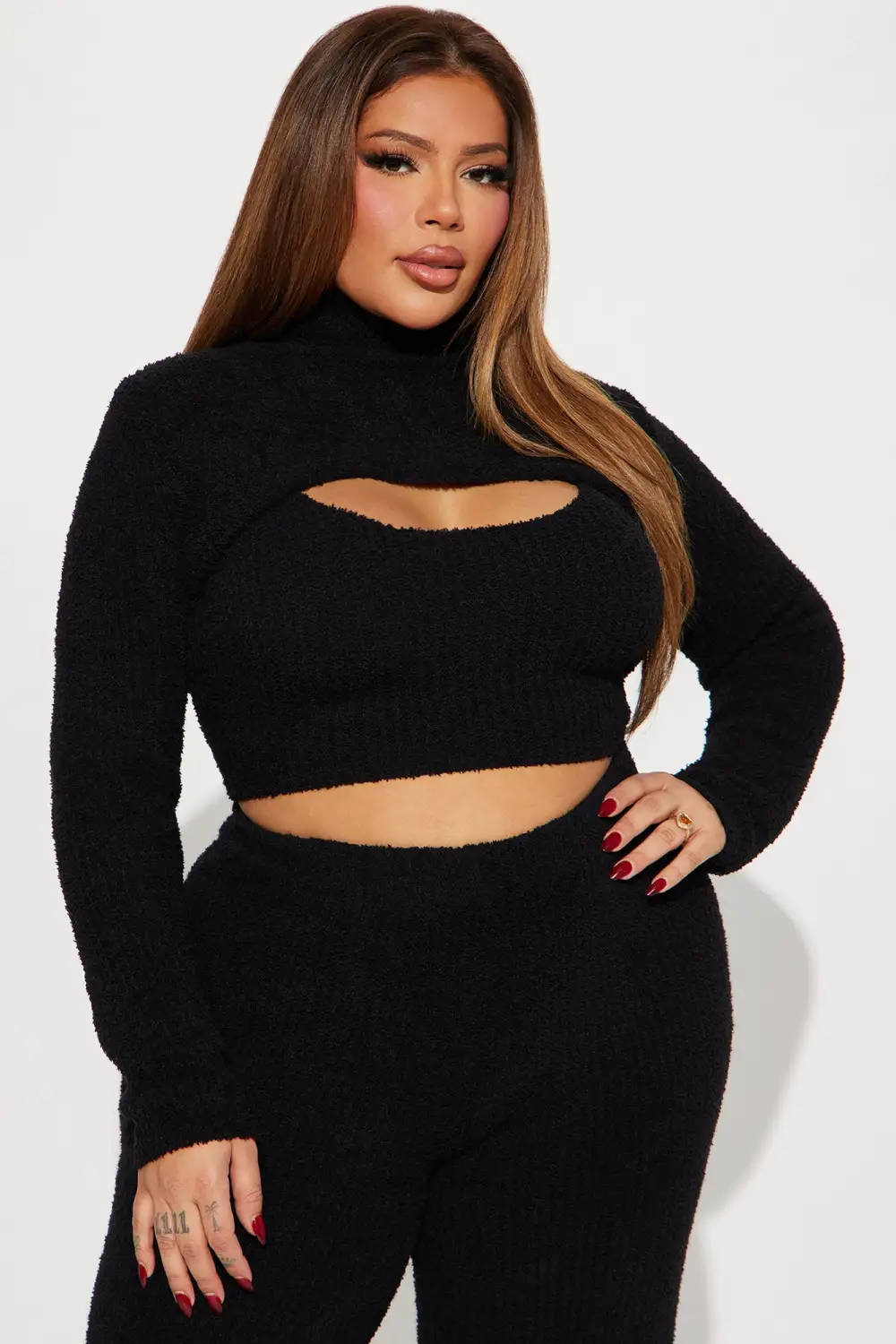 Feeling Cozy 3 Piece Pant Set - Black