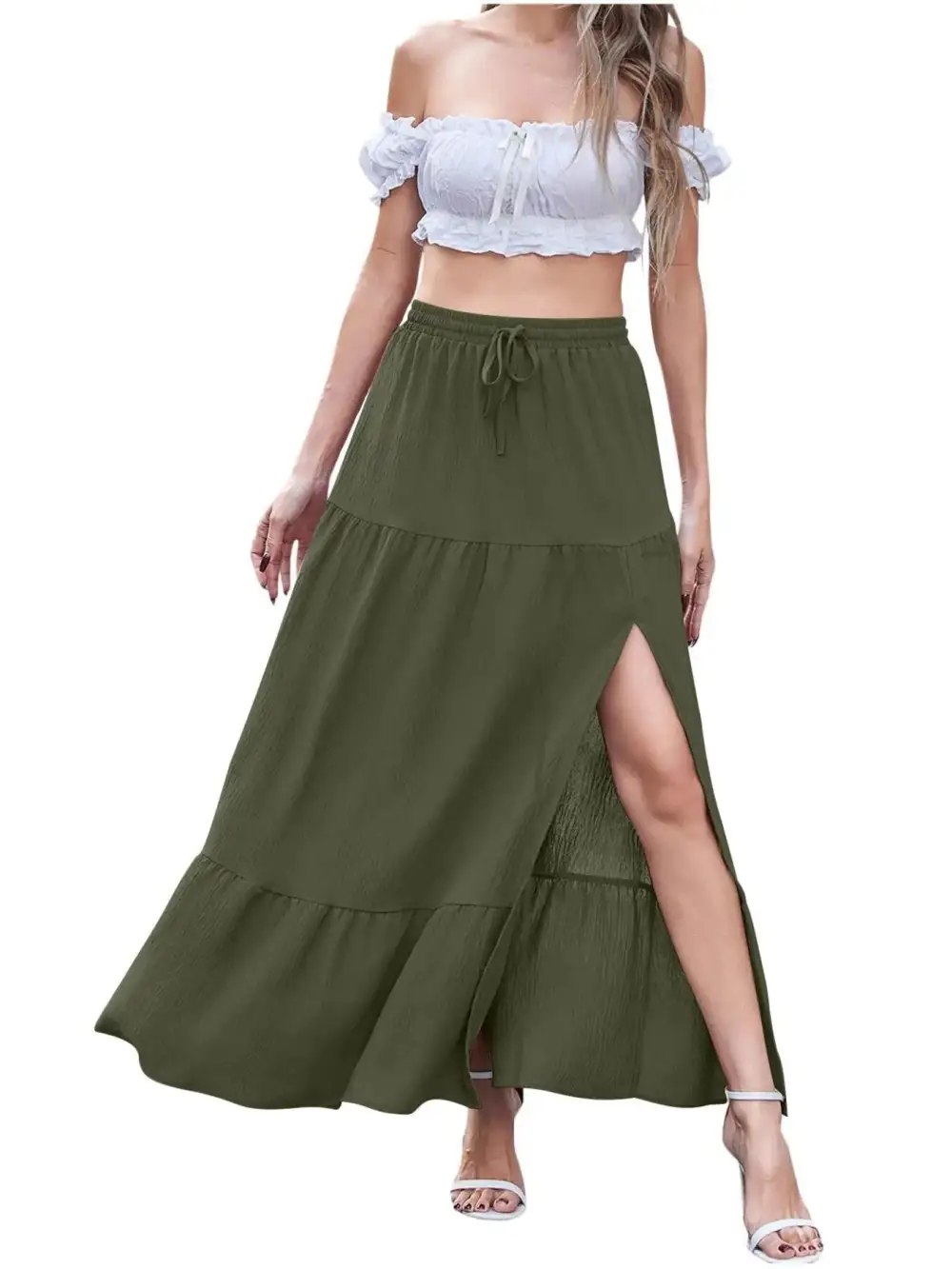 Ruffle Trim Full Skirt