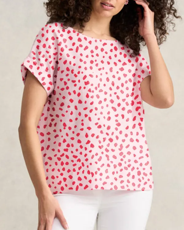 Mixed Linen Floral T-Shirt