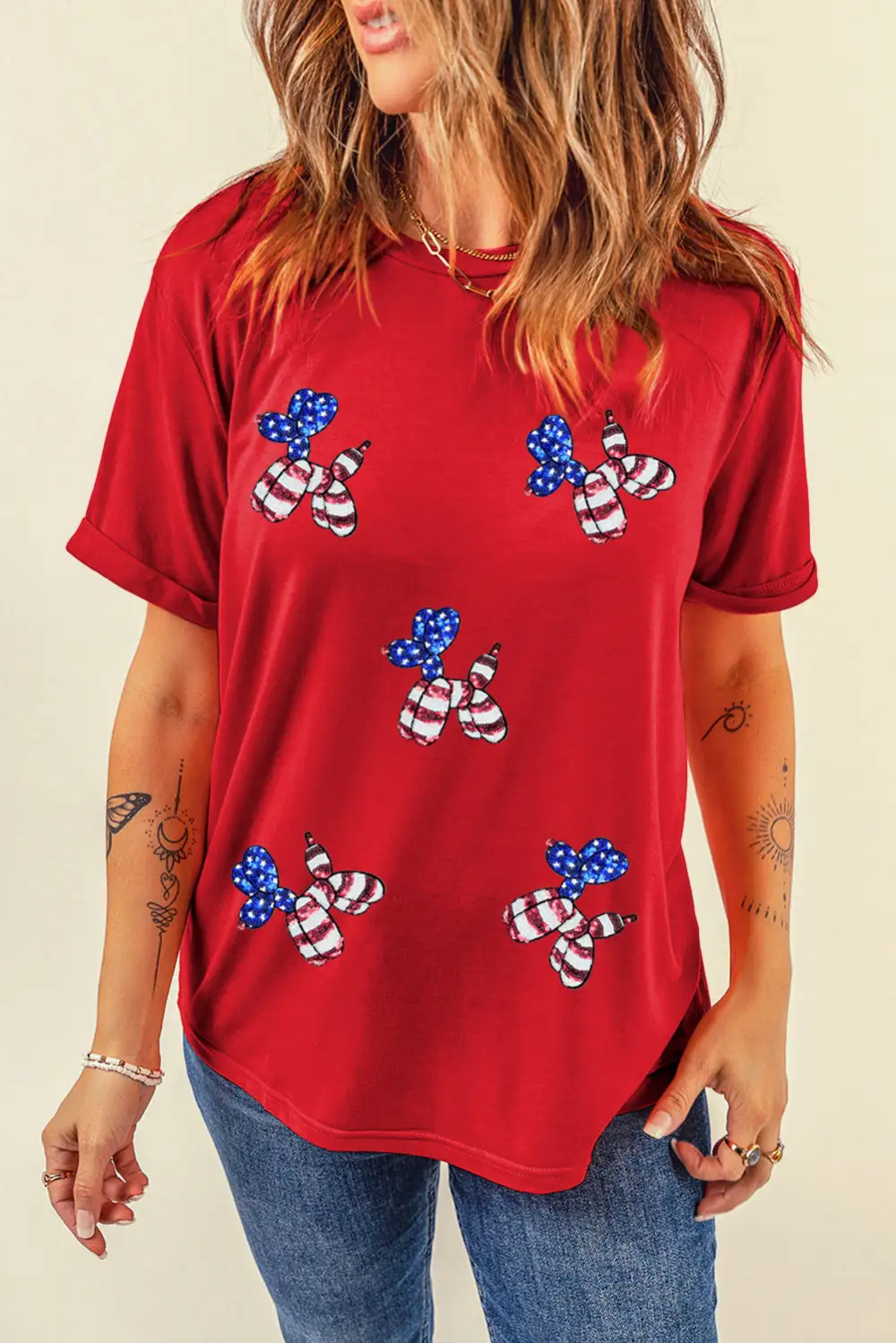 Sequin Stars And Stripes Tee