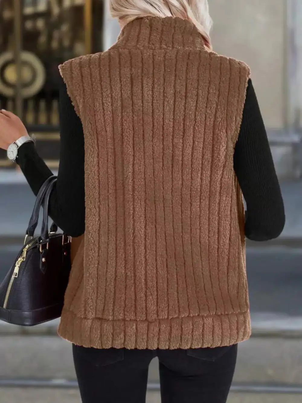 Full Size Fleece Zip-Up Vest
