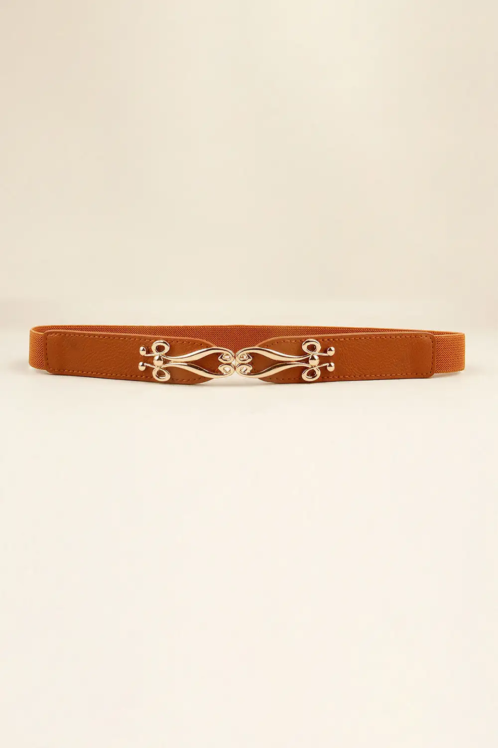 Polished Buckle Stretch Belt