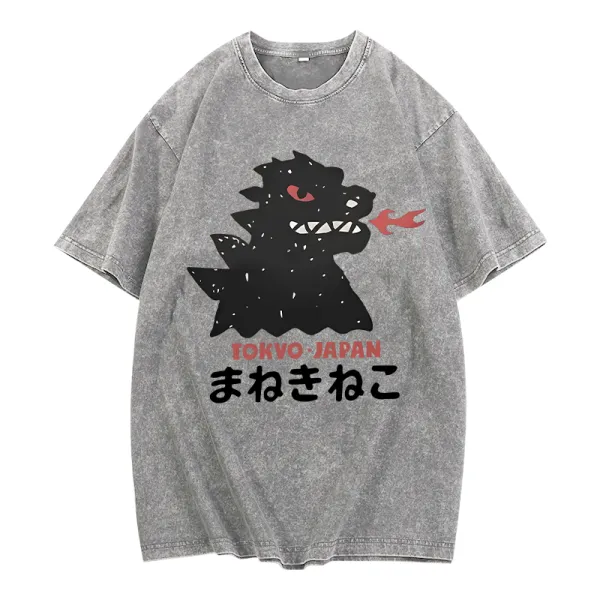 Women's Round Neck Printed Short Sleeved T-Shirt