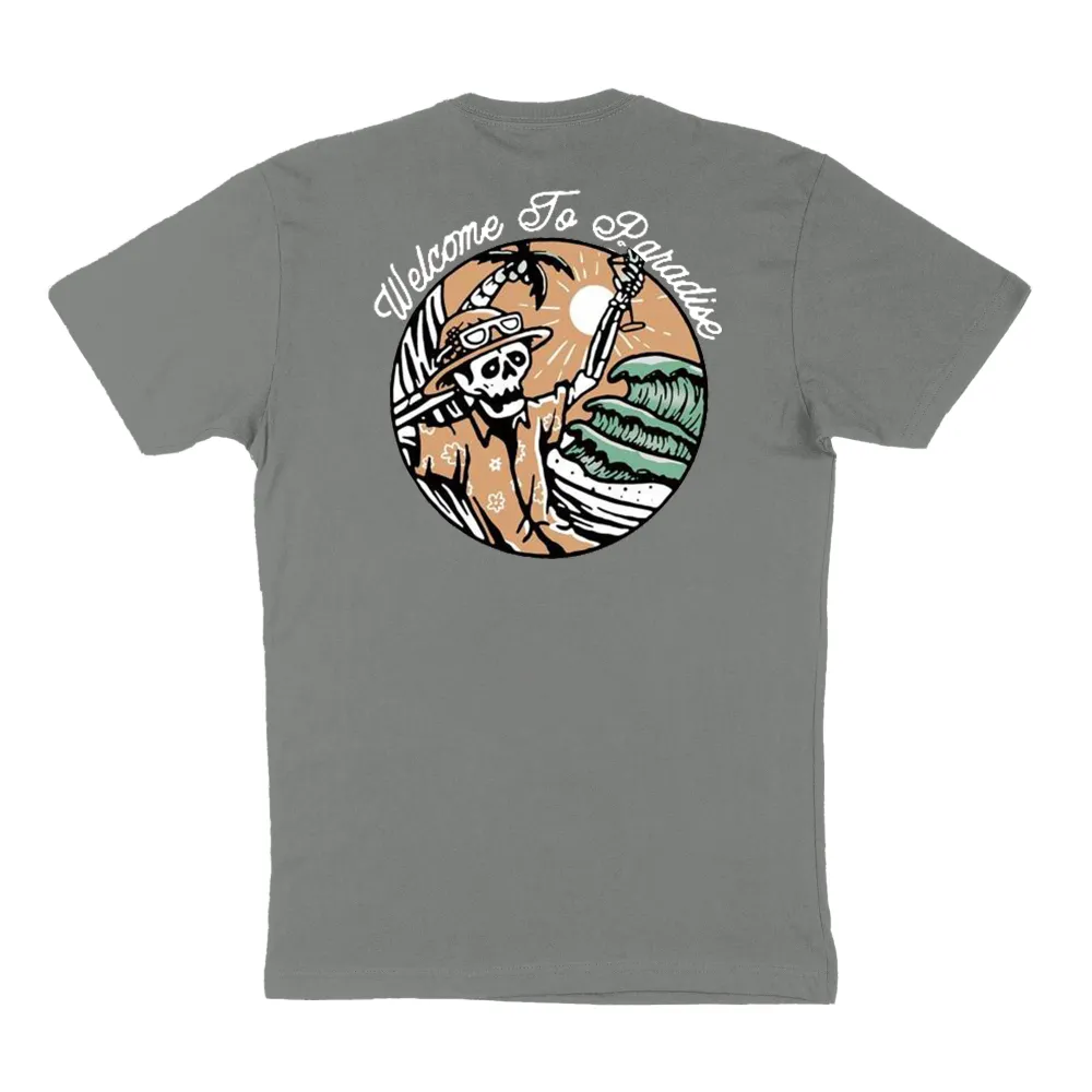 Round Neck Short Sleeve Casual T-Shirt With Slogan And Skull Print