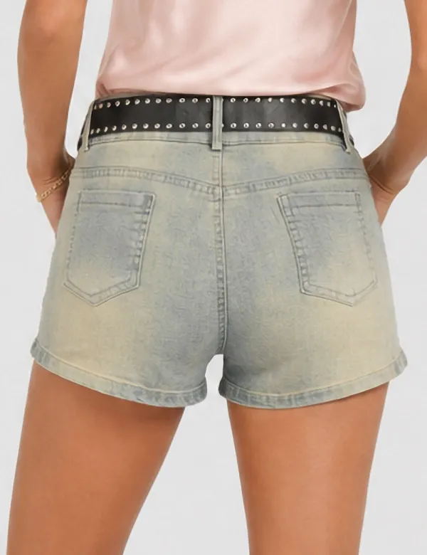 Rhinestone Star Denim Shorts