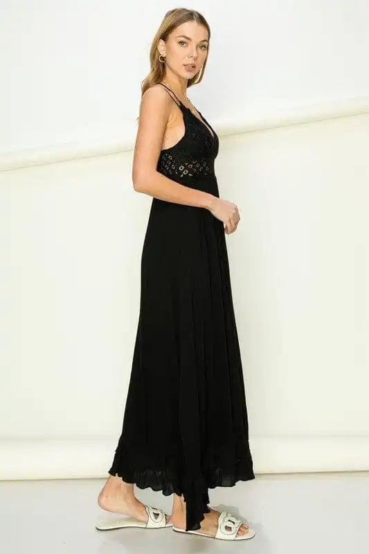 ??GYPSY FOX-HYFVE-Bustier Lace Maxi Dress