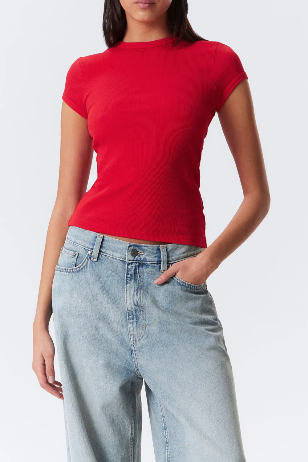 Ribbed Short Sleeve T-Shirt
