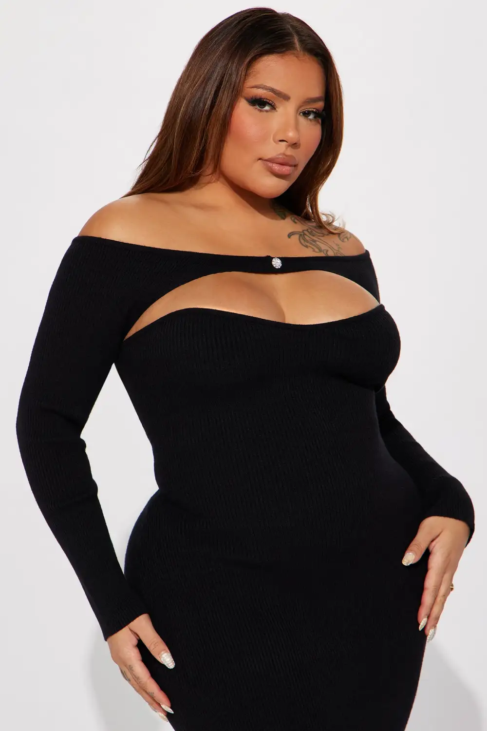 Aspen Sweater Maxi Dress - Black